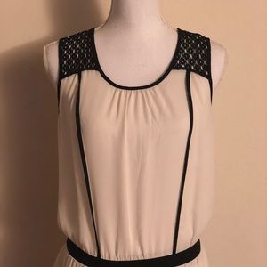 The Limited Black and Ivory Laced Top